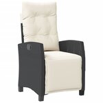 vidaXL Chaises inclinables de jardin lot de 2 repose-pied noir rotin