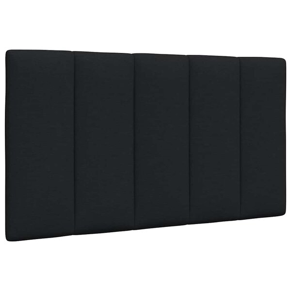 vidaXL Coussin de tête de lit noir 90 cm tissu
