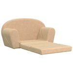 vidaXL Canapé-lit pour enfants 2 places crème peluche douce