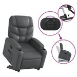 vidaXL Fauteuil inclinable Gris Similicuir