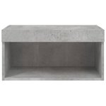 vidaXL Meuble TV avec lumières LED gris béton 60x30x30 cm