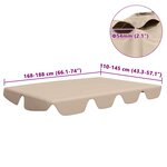 vidaXL Toit de rechange de balançoire Beige 188/168x145/110 cm