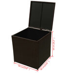 vidaXL Salon de jardin 8 Pièces avec coussins résine tressée marron