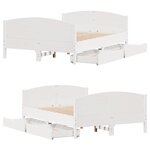 vidaXL Cadre de lit sans matelas blanc 150x200 cm bois de pin massif