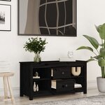 vidaXL Meuble TV Noir 103x36 5x52 cm Bois de pin massif
