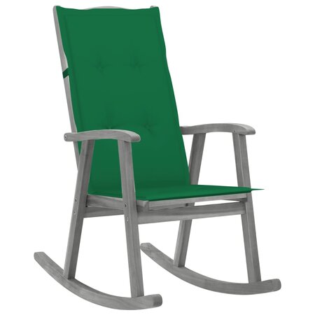 vidaXL Chaise à bascule avec coussins Gris Bois d'acacia massif