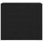 vidaXL Buffet en chêne noir avec tiroir Chêne noir 80 x 33 x 70 cm