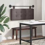 vidaXL Tête de lit suspendue Avec lumière LED Marron foncé Tissu