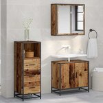 vidaXL Ensemble de mobilier de salle de bain 3 Pièces Bois ancien