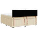 vidaXL Sommier à lattes de lit avec matelas Crème 180x200 cm Tissu