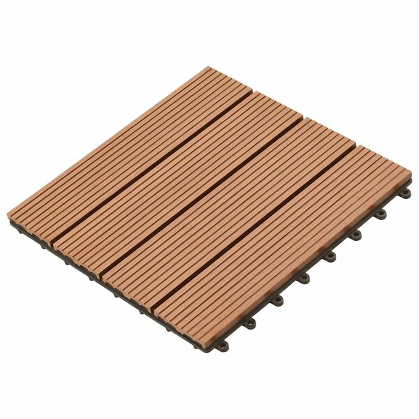 vidaXL Carreau de terrasse 11 pc Marron 30 x 30 cm WPC