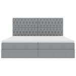 vidaXL Lit de Rangement Gris clair 200 x 200 cm Cuir synthétique