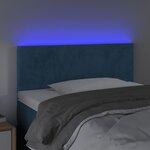 vidaXL Tête de lit à LED Bleu foncé 90x5x78/88 cm Velours