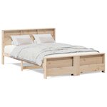 vidaXL Cadre de lit Marron 140 x 200 cm Bois massif en pin
