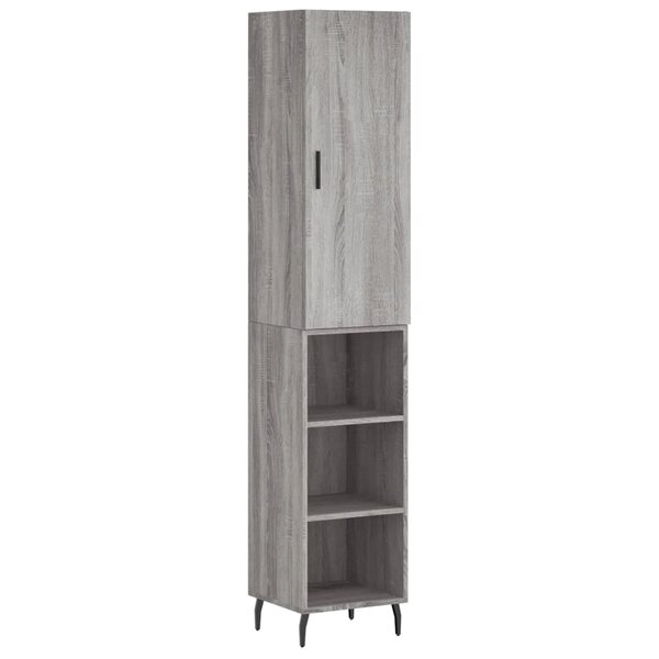 vidaXL Buffet haut Sonoma gris 34 5x34x180 cm Bois d'ingénierie