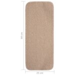 vidaXL Tapis escalier antidérapants 15 Pièces 60x25cm Beige Rectangulaire