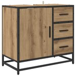 vidaXL Ensemble de mobilier de salle de bain 3 Pièces Chêne artisanal