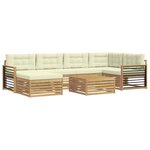 vidaXL Ensemble de canapés d'extérieur 7 pc Blanc et crème