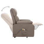 vidaXL Fauteuil de massage Taupe Tissu