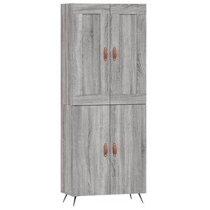vidaXL Buffet haut Sonoma gris 69 5x34x180 cm Bois d'ingénierie