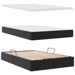 vidaXL Lit avec rangement et matelas avec matelas Noir 120 x 190 cm