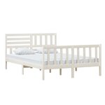 vidaXL Cadre de lit sans matelas blanc bois massif 140x200 cm