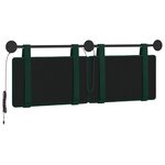 vidaXL Tête de lit suspendue Avec lumière LED Vert foncé Velours