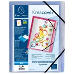 Exacompta - Trieurs personnalisables, 3 rabats, fermeture par élastiques, 8 compartiments, 24x32cm pour A4- couleurs aleatoires