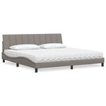 vidaXL Lit avec matelas taupe 200x200 cm tissu