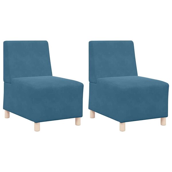 vidaXL Unité de Sofa Modulaire Sans Accoudoirs 2 Pièces Bleu