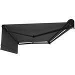 Store banne motorisé 3x2m reno gris aluminium lambrequin enroulable