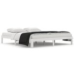 vidaXL Cadre de lit Blanc Bois massif 180x200 cm Super King