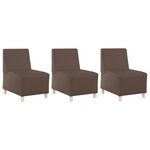 vidaXL Chaises Sofa 3 Pièces Marron 55 x 74 x 82 cm Faux cuir