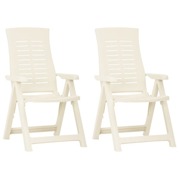 vidaXL Chaises inclinables de jardin lot de 2 Plastique Blanc