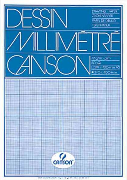 Bloc de papier millimétré  A4  90 g  bistre  50 feuilles CANSON