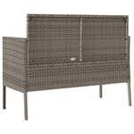 vidaXL Banc de jardin avec coussins gris résine tressée