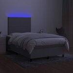 vidaXL Sommier à lattes de lit matelas LED gris clair 120x190 cm tissu