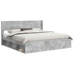 vidaXL Cadre de lit avec rangement et tête de lit Gris béton