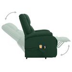 vidaXL Fauteuil de massage Vert foncé Tissu