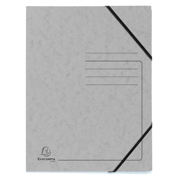 Chemise À Élastique Sans Rabats Carte Lustrée 355gm2 - A4 - Gris - X 25 - Exacompta