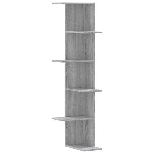 vidaXL Étagère d'angle murale sonoma gris bois d'ingénierie