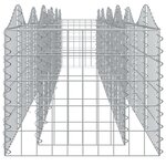 vidaXL Lit surélevé à gabions arqué 400x50x50 cm Fer galvanisé