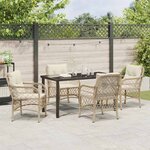 vidaXL Ensemble de salle à manger pour jardin 5 Pièces Beige Poly rotin