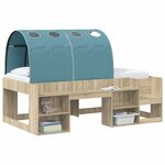 vidaXL Tunnel de lit 2 pc Bleu clair Polyester