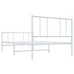 vidaXL Cadre de lit métal avec tête de lit/pied de lit blanc 90x190 cm