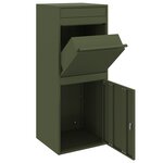 vidaXL Boîte de dépôt de colis Vert olive 41 x 38 x 103 cm Acier