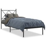 vidaXL Cadre de lit métal sans matelas avec tête de lit noir 75x190 cm