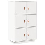 vidaXL Buffet haut Blanc 67x40x108 5 cm Bois massif de pin