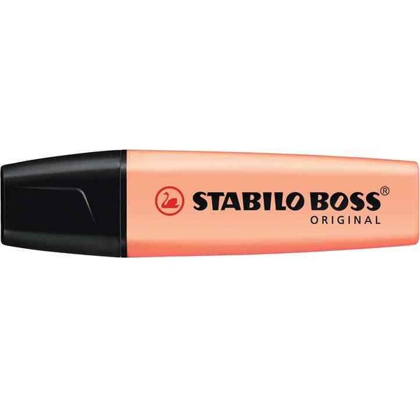 Surligneur BOSS ORIGINAL Pastel Pointe Biseautée 2 - 5 mm teint de Pêche STABILO