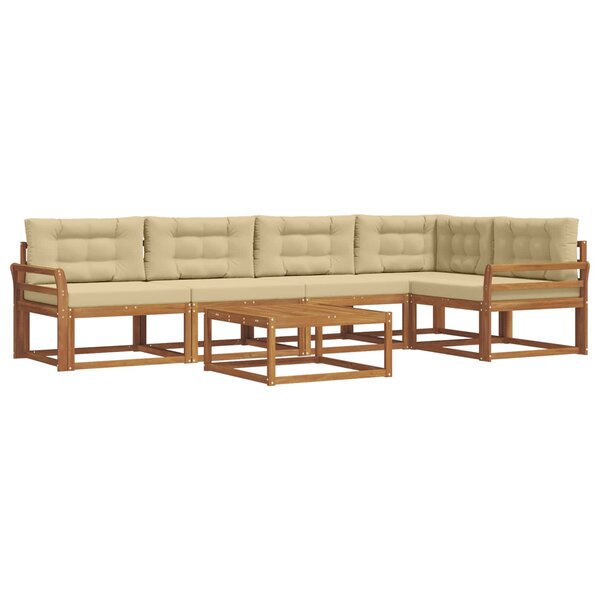 vidaXL Ensemble de canapés d'extérieur 6 Pièces Naturel et Beige